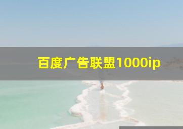 百度广告联盟1000ip