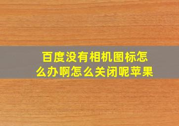 百度没有相机图标怎么办啊怎么关闭呢苹果