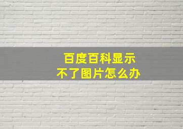 百度百科显示不了图片怎么办