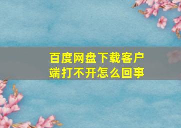 百度网盘下载客户端打不开怎么回事