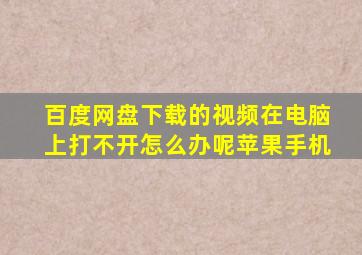 百度网盘下载的视频在电脑上打不开怎么办呢苹果手机