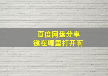 百度网盘分享键在哪里打开啊