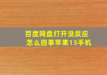 百度网盘打开没反应怎么回事苹果13手机