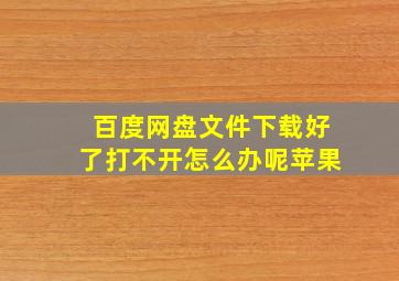 百度网盘文件下载好了打不开怎么办呢苹果