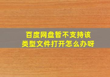 百度网盘暂不支持该类型文件打开怎么办呀