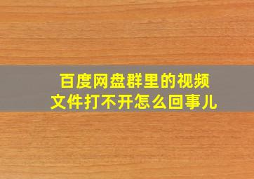 百度网盘群里的视频文件打不开怎么回事儿