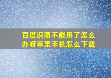 百度识图不能用了怎么办呀苹果手机怎么下载