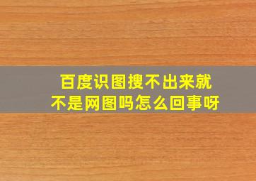 百度识图搜不出来就不是网图吗怎么回事呀