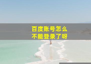 百度账号怎么不能登录了呀