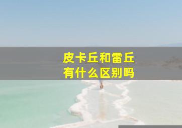 皮卡丘和雷丘有什么区别吗