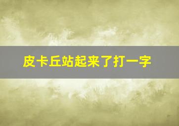 皮卡丘站起来了打一字