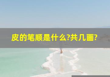 皮的笔顺是什么?共几画?