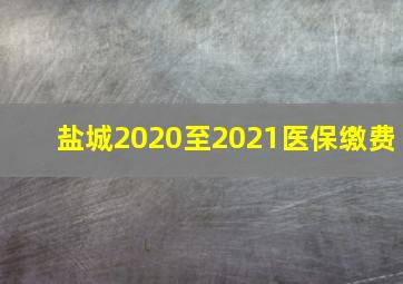 盐城2020至2021医保缴费