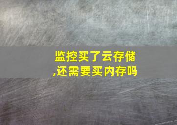 监控买了云存储,还需要买内存吗