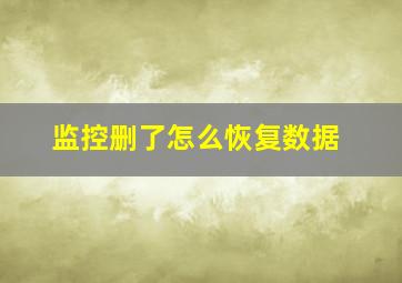 监控删了怎么恢复数据