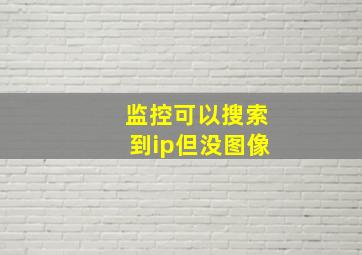 监控可以搜索到ip但没图像