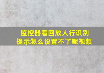 监控器看回放人行识别提示怎么设置不了呢视频