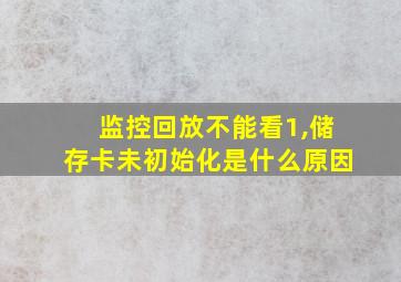 监控回放不能看1,储存卡未初始化是什么原因