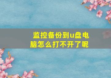 监控备份到u盘电脑怎么打不开了呢