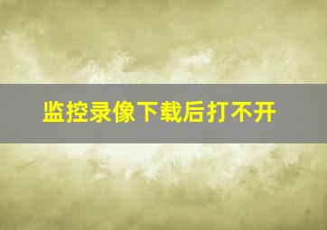 监控录像下载后打不开