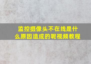 监控摄像头不在线是什么原因造成的呢视频教程