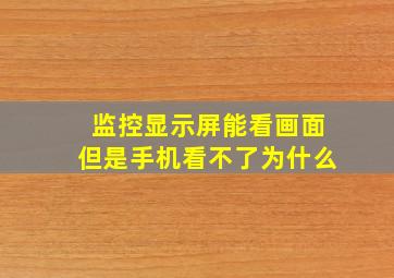 监控显示屏能看画面但是手机看不了为什么