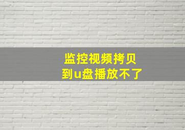 监控视频拷贝到u盘播放不了