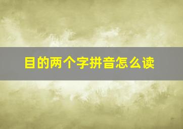 目的两个字拼音怎么读