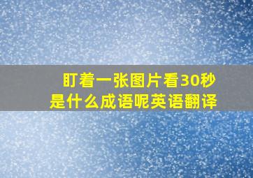 盯着一张图片看30秒是什么成语呢英语翻译