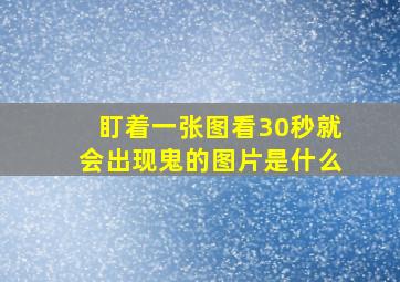 盯着一张图看30秒就会出现鬼的图片是什么