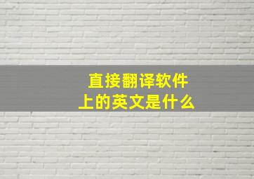 直接翻译软件上的英文是什么