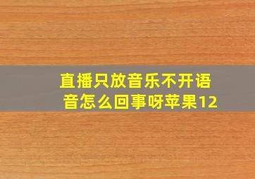 直播只放音乐不开语音怎么回事呀苹果12