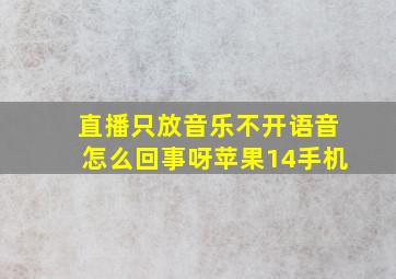 直播只放音乐不开语音怎么回事呀苹果14手机