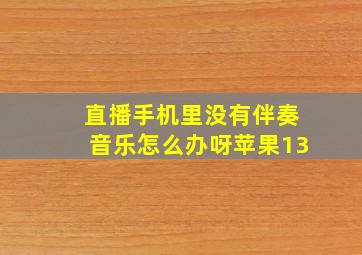 直播手机里没有伴奏音乐怎么办呀苹果13