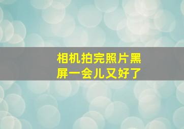 相机拍完照片黑屏一会儿又好了