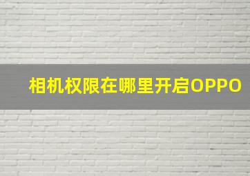 相机权限在哪里开启OPPO