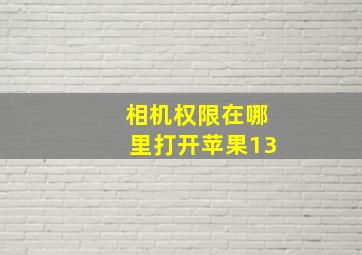 相机权限在哪里打开苹果13