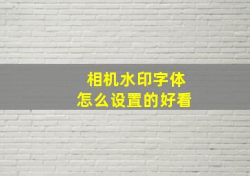 相机水印字体怎么设置的好看