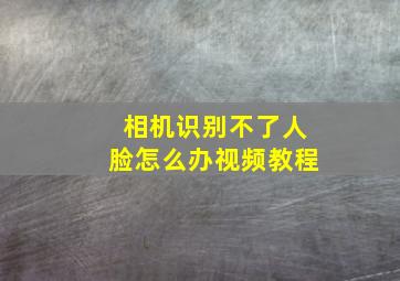 相机识别不了人脸怎么办视频教程