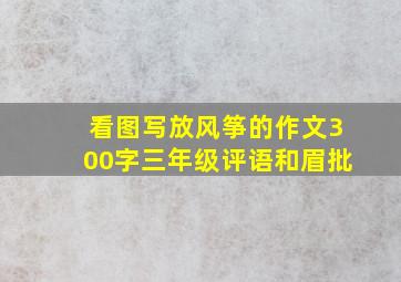 看图写放风筝的作文300字三年级评语和眉批