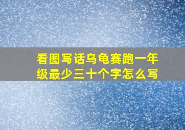 看图写话乌龟赛跑一年级最少三十个字怎么写