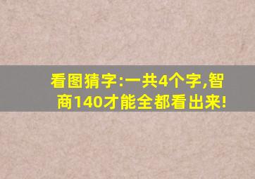 看图猜字:一共4个字,智商140才能全都看出来!