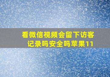 看微信视频会留下访客记录吗安全吗苹果11