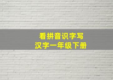 看拼音识字写汉字一年级下册