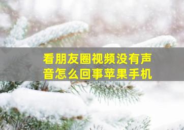 看朋友圈视频没有声音怎么回事苹果手机