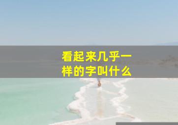 看起来几乎一样的字叫什么