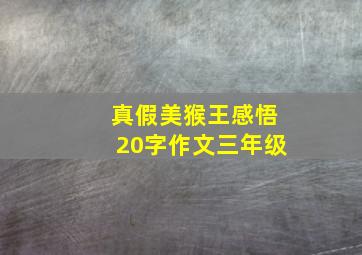 真假美猴王感悟20字作文三年级