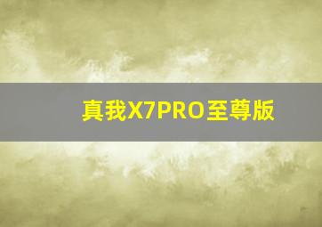 真我X7PRO至尊版