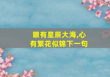 眼有星辰大海,心有繁花似锦下一句