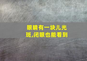 眼睛有一块儿光斑,闭眼也能看到